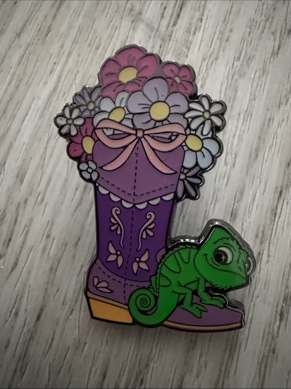 Loungefly Disney Rapunzel & Pascal Cowboy Boot pin